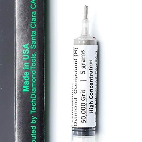 TechDiamondTools Diamond Polishing Compound Polishing Paste USA Made 50,000 Grit 0-0.5 Microns for Marble Glass Metal Rock Jewelry Resin Silver Chrome Gemstone with High Concentration Diamond Powder - size: 50,000 grit / 0 - 0.5 microns