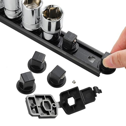 Reniteco 10-PC ABS Socket Organizer Clips for 1/2 inch Drive Aluminum Magnetic Sockets Storage - size: 1/2*10