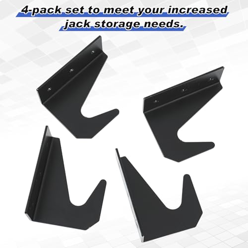 4 Pcs Floor Jack Stand Wall Mount Organizer Brackets Low Profile Car Hydraulic Trolley Jack Stands Holder Storage Rack Garage Tool Hangers Tower Trailer Accessories