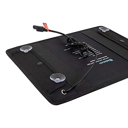Renogy 10W Solar Trickle Charger Portable Battery Maintainer with Lighter Plug/Alligator Clips/Battery Cables for Car Boat Marine Motorcycles Truck - size: 10W