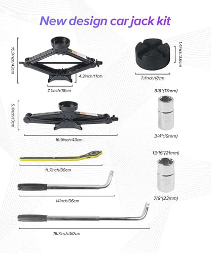 2.5 Ton Car Jack,Car Accessories Portable Scissor Jack,Universal Tire Jacks,Automotive Tire Changing Kit,Compatible with Cars,SUV,RV,Sedan,Trucks,MVP,Minivan,Van,and Other Vehicles