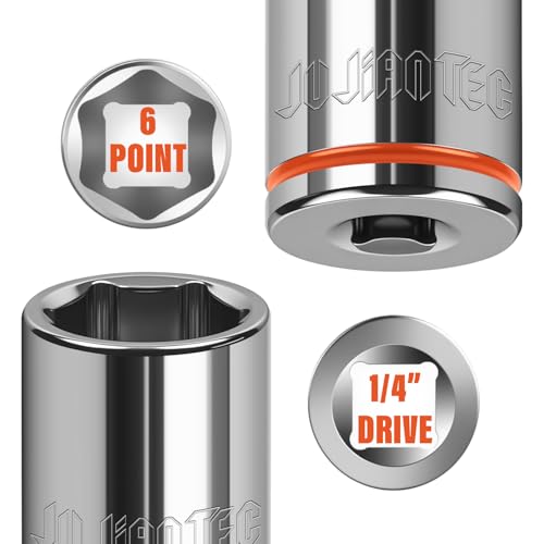 1/4" Drive Metric Master Socket Set, 14-Piece Shallow Hex Socket Set (4mm-15mm), Cover Most Commonly Sizes, 6 Point, Chrome Vanadium Steel with Molded Case - size: Shallow, style: 14pcs-metric