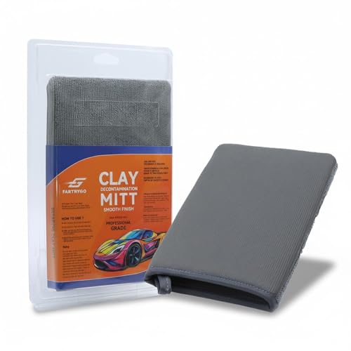Premium Clay Mitt for Car Detailing – Advanced Grade Clay Bar Glove Removes Overspray, Water Spots, Iron & Rail Dust | Fast, Reusable, Scratch-Free