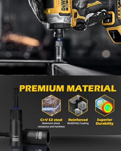 61PCS Magnetic Impact Nut Driver Set, Deep Nut Drivers for Drills Metric & SAE, Socket Adapters, Wing Nut Driver, 1/4'' Quick Change, Bit Extension, Pivoting Nutsetter, S2 Steel Bits, Upgraded Box - style: 61 piece
