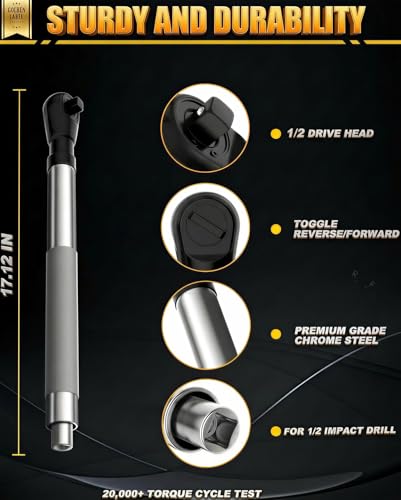 1/2" Offset Extension Wrench for Electric Drill with 3/8", 1/4" Adapters,Impact Ratchet Extender for Tight Spaces - style: 1/2"