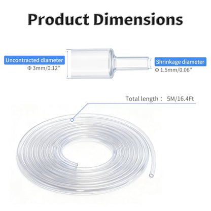 5M Heat Shrink Tubing, 3mm OD, 2:1 Ratio, Clear | Polyolefin Shrinkable Tube, Waterproof Electrical Insulation Tubing, for Wire Cable and Electronic Component Protection - size: 5M Φ3 Clear