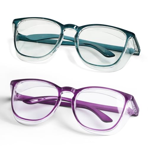 Safety Glasses Anti Fog Goggles Protective Eyewear Blue Light Blocking Anti Dust UV Protection Glasses For Men Women - color: Blue+purple