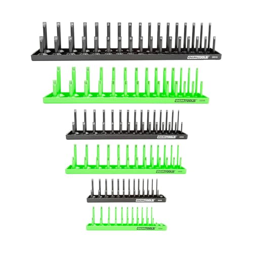OEMTOOLS 22233 Tool Storage Organizer for SAE and Metric Socket, 6PC Socket Organizers for 1/4", 3/8", and 1/2" Drive Sockets, Optimize Toolbox Organization | Optimize Toolbox Organization, Designed for Shallow and Deep Sockets, Store and Organize SAE & M