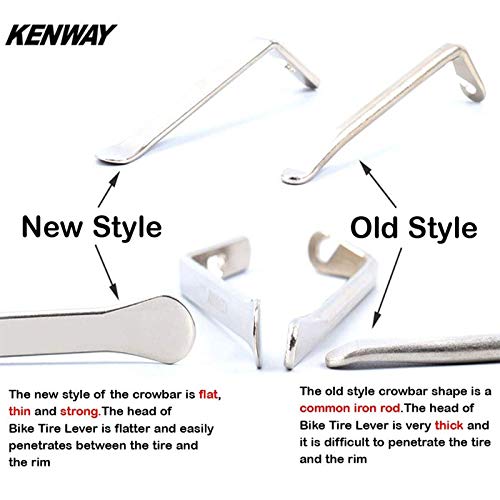 Bicycle Tire Lever Tyre Spoon Changing Tool, Stainless Steel Portable Bike Tire Levers to Repair Bike Tube, Set of 3