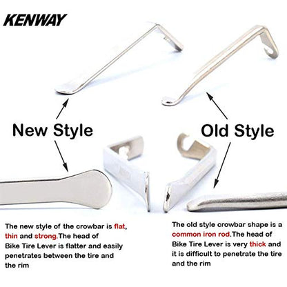 Bicycle Tire Lever Tyre Spoon Changing Tool, Stainless Steel Portable Bike Tire Levers to Repair Bike Tube, Set of 3