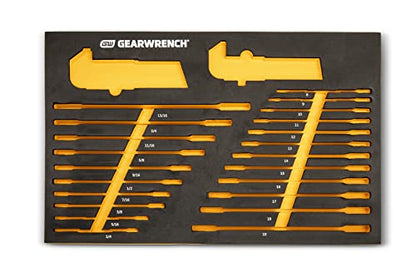 GEARWRENCH 44 Piece 90-Tooth SAE/Metric Ratcheting Wrench and Hex Key Set - 86528