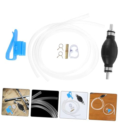 Mobestech 1set Manual Hand Pump Siphon for Transfer Hose Kit for Oil and Liquids Efficient Liquid Transfer Pump for Cars and Motorcycles