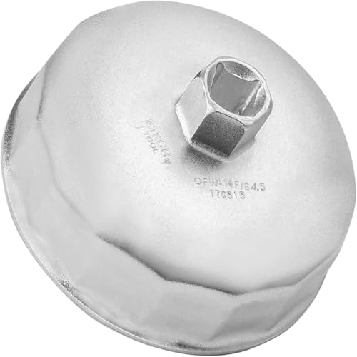 Jetech 64.5mm 14 Flute Oil Filter Cap Wrench, Cartridge Type Socket Removal Tool for Select BMW, Mini, Volkswagen, Audi, Compatible with MANN HU816X, HU816, MAHLE OC118, and More - size: 64.5mmX14