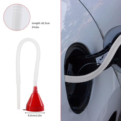 10 Pcs Automotive Funnels Set, Wide Mouth Fuel Funnels, Plastic Long Neck Oil Flexible Right Angle Funnelss, with Detachable Spout and Filter, Plastic Funnel Set for Water/Gasoline/Coolant/Engine Oil