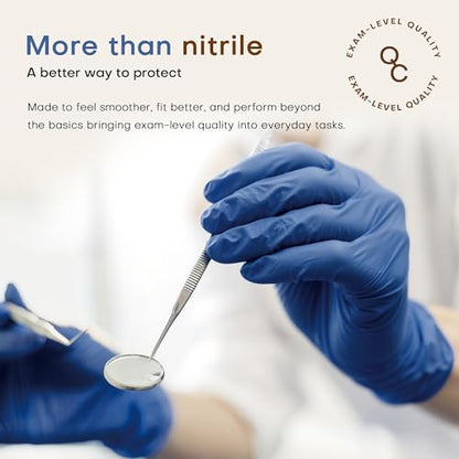 SUP Powder-Free Nitrile Exam Gloves, Food Safe Latex-Free Medical Non-Sterile Cooking Disposable Glove, Blue 100/1000 Count - color: 100 X-large (Med Blue)