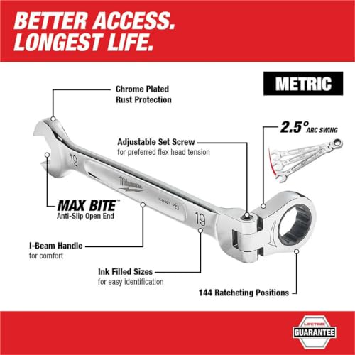 Milwaukee 15 Piece Metric Flex Head Wrench Set