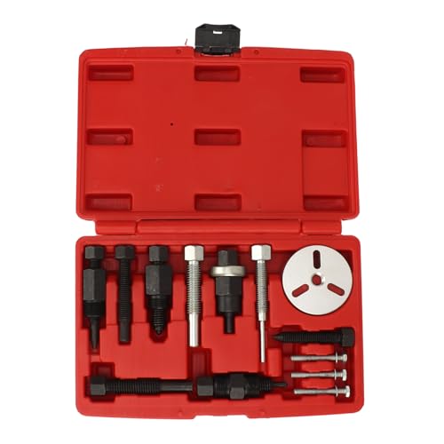 13PCS AC Hub Puller Kit AC Hub Installer Service Tool Set with 2 & 3 Hole Puller Plates Con Removal and Installation Kit with Storage Case for Automotive Repair