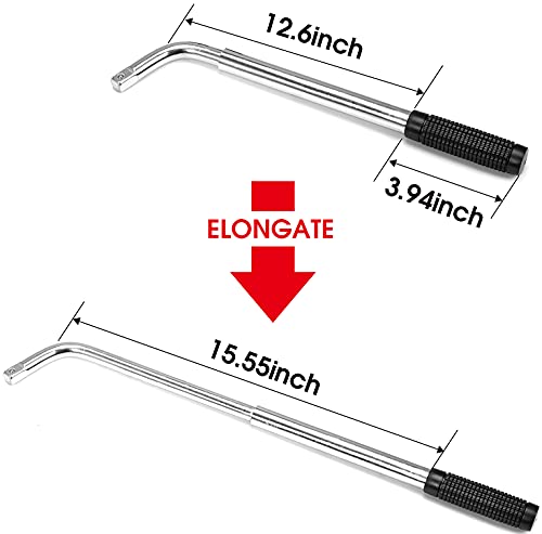 BIG RED Telescoping Wheel Lug Nut Wrench 11/16", 3/4", 13/16", 7/8" with Double-Sided Lug Nut Sockets, T39234 - size: Telescoping Wheel Lug Nut Wrench, style: Telescoping Lug Wrench w/ Nut Sockets