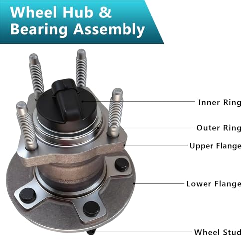 512285 Rear Wheel Bearing Hub Assembly for Chevrolet Malibu 2004-2012 | Hub for Pontiac G6 2005-2010, Saturn Aura, Cobalt, HHR, Eliminates Noise, Direct Bolt-On, OEM Quality, No Warning Lights - size: 512285