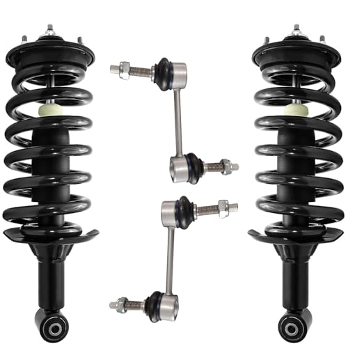 Detroit Axle - Rear Struts Sway Bars Kit for 2005-2009 Land Rover LR3, 2010-2016 LR4, 2006-2013 Ranger Rover Sport, 2 Struts with Coil Spring Assembly 2 Sway Bar Links Replacement Suspension Kit - size: 4QS501528/Sway Kit