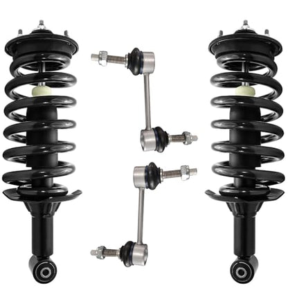 Detroit Axle - Rear Struts Sway Bars Kit for 2005-2009 Land Rover LR3, 2010-2016 LR4, 2006-2013 Ranger Rover Sport, 2 Struts with Coil Spring Assembly 2 Sway Bar Links Replacement Suspension Kit - size: 4QS501528/Sway Kit