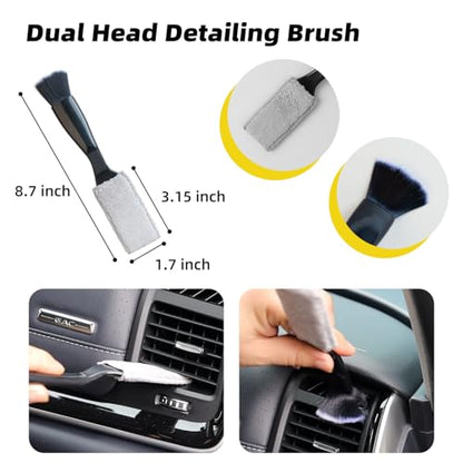 Professional Car Interior Detailing Kit - Scratch-Free Brushes, Vent Cleaner & Gel for Deep Clean | 10-Piece Set to Clean Leather Dashboard AC Vents (SUV Truck Car)
