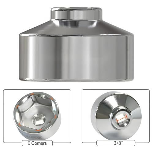 HZEL Car Oil Filter Socket, 32mm 6-Point Vehicle Fuel Pan Wrench Removal Tool, 3/8 Inch Heavy Duty Steel Automotive Drive Oilfilter Cap Accessories Compatible with LaCrosse Captiva Cobalt