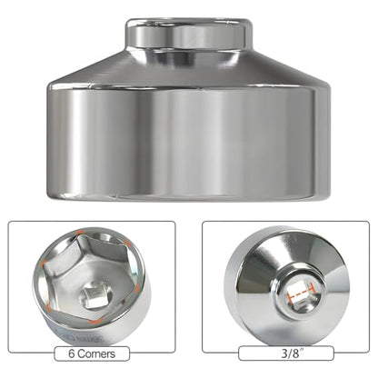 HZEL Car Oil Filter Socket, 32mm 6-Point Vehicle Fuel Pan Wrench Removal Tool, 3/8 Inch Heavy Duty Steel Automotive Drive Oilfilter Cap Accessories Compatible with LaCrosse Captiva Cobalt