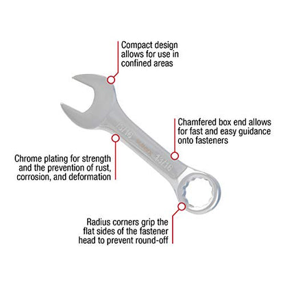Sunex Tools 9930 SAE Stubby Combination Wrench Set, 3/8-Inch - 15/15-Inch, 11-Piece - size: SAE, style: Stubby Combination Wrench Set 11-Piece