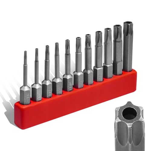 6 Point Security Torx Bit Set 11pcs Star Bits Set Screwdriver Magnetic S2 Alloy Steel With 1/4" Hex Shank TT6-TT40(50mm) - color: 50mm/2inch-a, size: 6 point