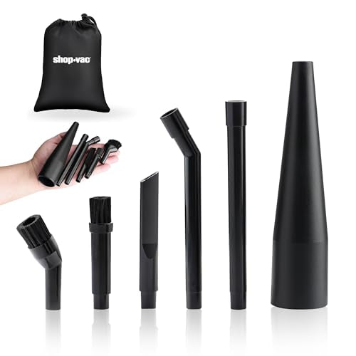 Shop-Vac Micro Cleaning Nozzle Kit, 1-1/4" Detailed-Cleaning Attachments for Compact Wet Dry Shop Vacuum, Storage Bag Included, 6 Pieces - size: 6-Piece Kit