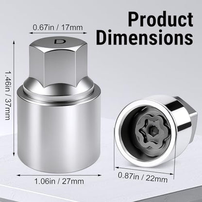 D-Wheel Locking Lug Nut Removal Tool Key for Toyota, Professional Anti-Theft Lock Nut Remover Socket, Lost Wheel Lock Key Replacement for Tacoma, Camry Automotive Tools