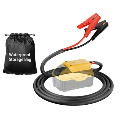 Jumper Cables with Adapter for Dewalt 20V Battery, 1.9FT 8AWG Portable Battery Dewalt Jumper Starter Automotive Booster Cables Power for Car Jump Starting Using Tool - size: 1.9FT