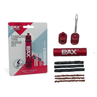PAX Red Mountain Bike Tubeless Tire Repair Kit, Plus 5mm Hex Key for Emergency Bicycle Repair Kit, Fix Road Bicycle Tire Punctures - color: Red, 5mm Hex key