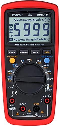 TECPEL DMM-139 Digital Pocket Handheld Multimeter True RMS VFC Measurement