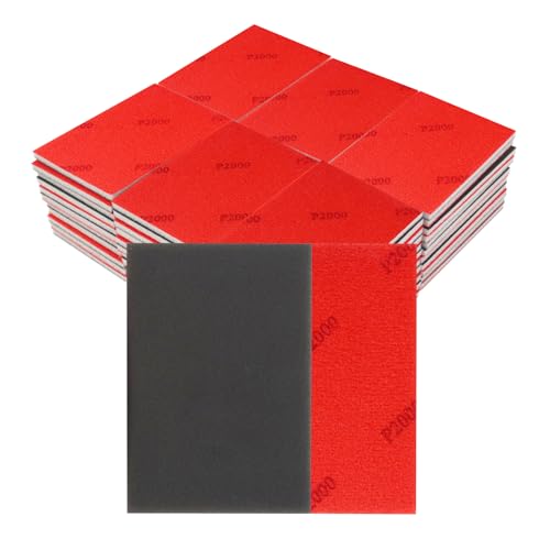 50 PCS Sanding Sponge Assortment, 2000 Grit Sandpaper Assortment, Hook & Loop Sanding Block for Wood, Metal, Drywall, Furniture Polishing - Dry Wet Sanding Paper for Smooth Finishing - color: 2000 Grit