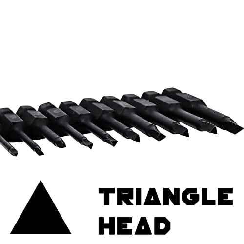Triangle Bit Set (12 Pack - 2" and Extra Long 6") Magnetic Heads in The Following Triangle Screwdriver Sizes: TA14, TA18, TA20, TA23, TA27, & TA30 - style: Triangle
