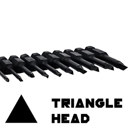 Triangle Bit Set (12 Pack - 2" and Extra Long 6") Magnetic Heads in The Following Triangle Screwdriver Sizes: TA14, TA18, TA20, TA23, TA27, & TA30 - style: Triangle