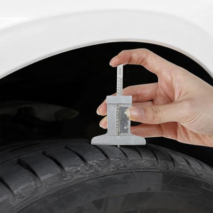 2Pcs Car Truck Tire Depth Checker Tyre Tread Gauge 0~32nds Caliper Measure Tool Stainless Steel and Aluminum Easy Read for Cars, Trucks, Motorcycles