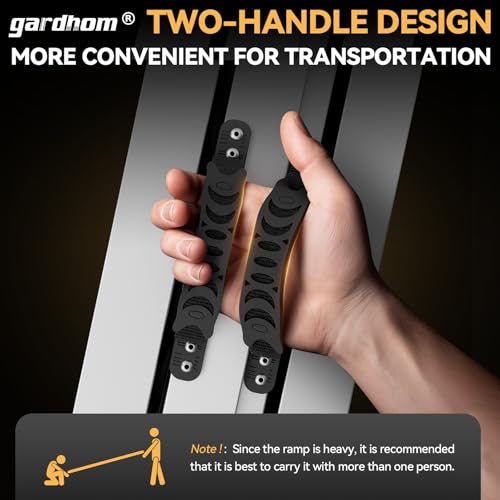 gardhom Portable Wheelchair Ramp 8FT, Anti-Slip Aluminum Handicap Ramp Wheelchair Ramps for Home Steps Entrance Threshold Doorways Stairs Curbs Scooter - size: 8 Foot (Applicable height 8"-16")