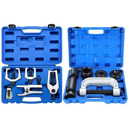 Ball Joint Service & Separator Kit | 5-in-1 Front End Tool Set with Pullers, Press, and Adapters for 2WD & 4WD Cars, Pickups, and Light Trucks