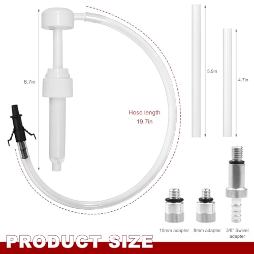 Lower Unit Gear Oil Pump, Car Differential Fluid Pump Kit with 3/8" Swivel, 3rd Hand, 8mm & 10mm Adapters, Transmission Fluid Transfer Hand Tool for Standard Quart Bottles