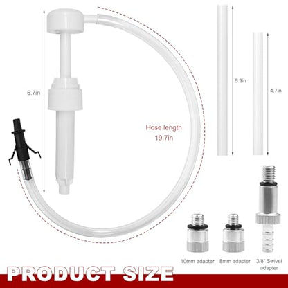 Lower Unit Gear Oil Pump, Car Differential Fluid Pump Kit with 3/8" Swivel, 3rd Hand, 8mm & 10mm Adapters, Transmission Fluid Transfer Hand Tool for Standard Quart Bottles