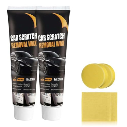 2026 New Upgraded Scratch Remover for Vehicles, Car Scratch Repair Paste for Deep Scratches, Cars Polishing Wax Scratchs Remover, Car Paint Scratch Repair Kit with Wipe and Sponge (2 Packs) - color: 2 Packs