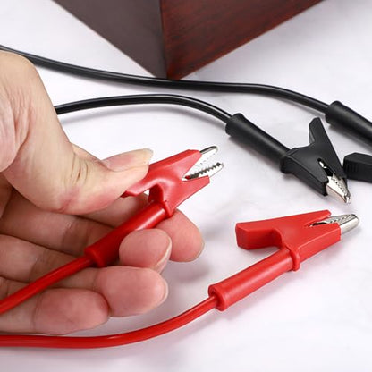 Sumnacon Dual Ended Crocodile Alligator Clips, 15A Test Lead Wire Cable with Insulators Clips, 2Pcs 6.6 Ft/2M Test Flexible Cable with Protective Jack Copper Clamps for Electrical Testing - size: 2 m