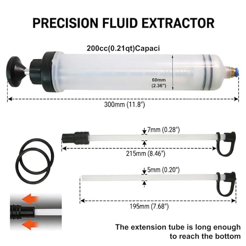 0.2L Manual Fluid Transfer Pump, Multi-Purpose Fluid Extractor and Oil Filling Pump for Vehicles
