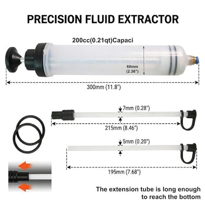 0.2L Manual Fluid Transfer Pump, Multi-Purpose Fluid Extractor and Oil Filling Pump for Vehicles
