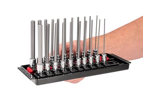 TEKTON Long Hex Bit Socket Set, 21-Piece | SHB90206 - size: 21-Piece (5/64-5/16 in., 2-8 mm)