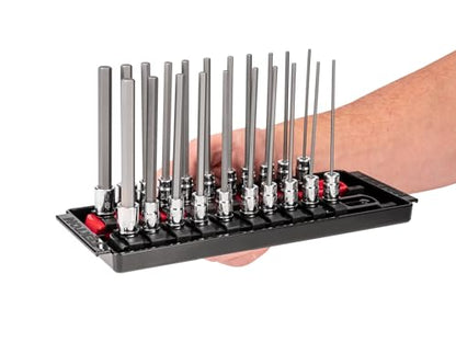 TEKTON Long Hex Bit Socket Set, 21-Piece | SHB90206 - size: 21-Piece (5/64-5/16 in., 2-8 mm)