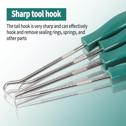 Pick and Hook Set,4 Pcs Automotive Pick Tool Set for Car Auto Oil Seal/O-Ring Seal Gasket Pick Mini Hooks Puller Remover Green